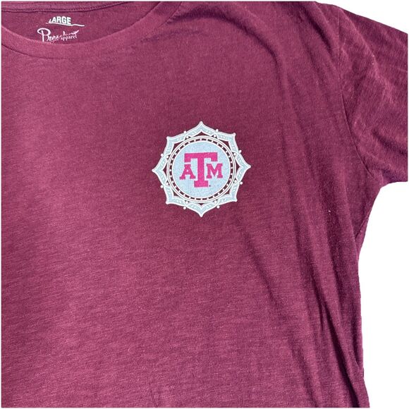 Texas A&M Aggies Maroon Women's Large Graphic Tee - GIG EM - Picture 2 of 10